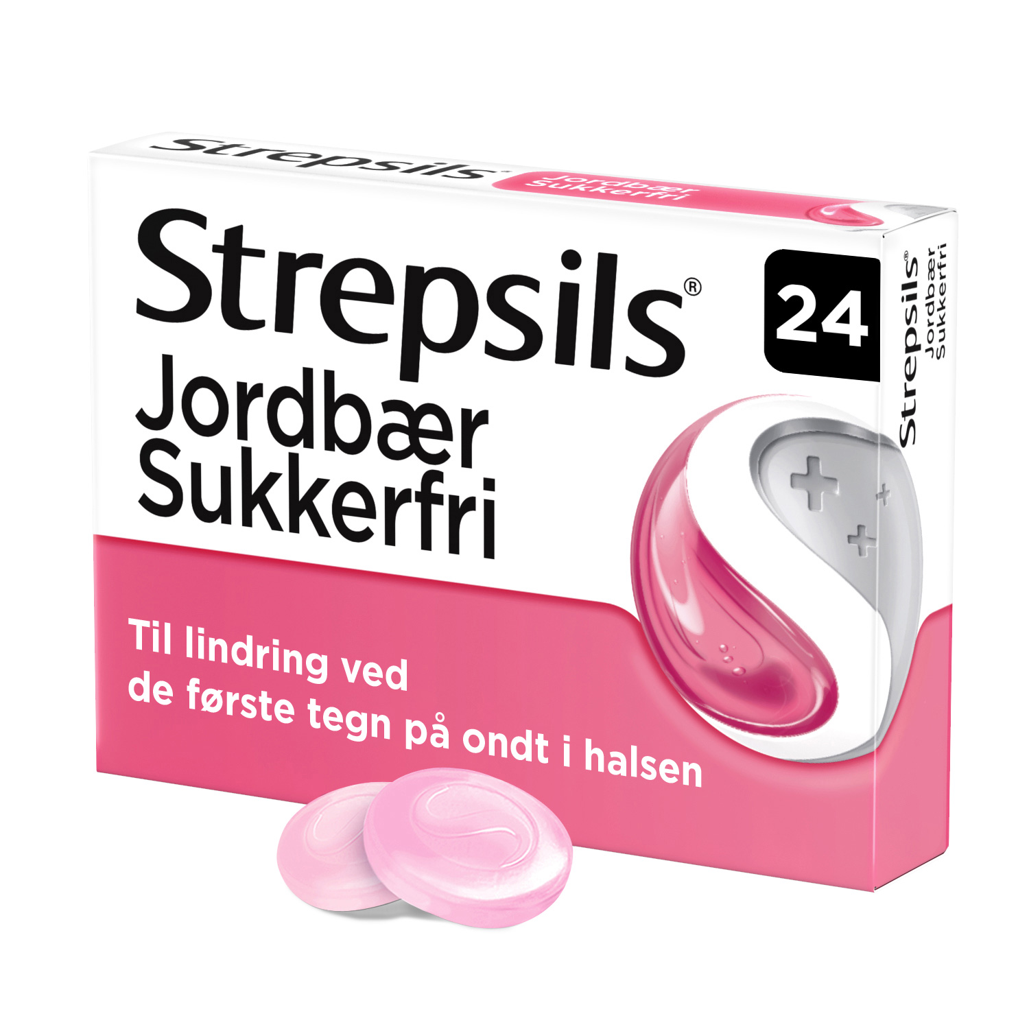 Strepsils Jordbær Sukkerfri 0, Ugleapotek Strepsils Jordbær Sukkerfri 0,